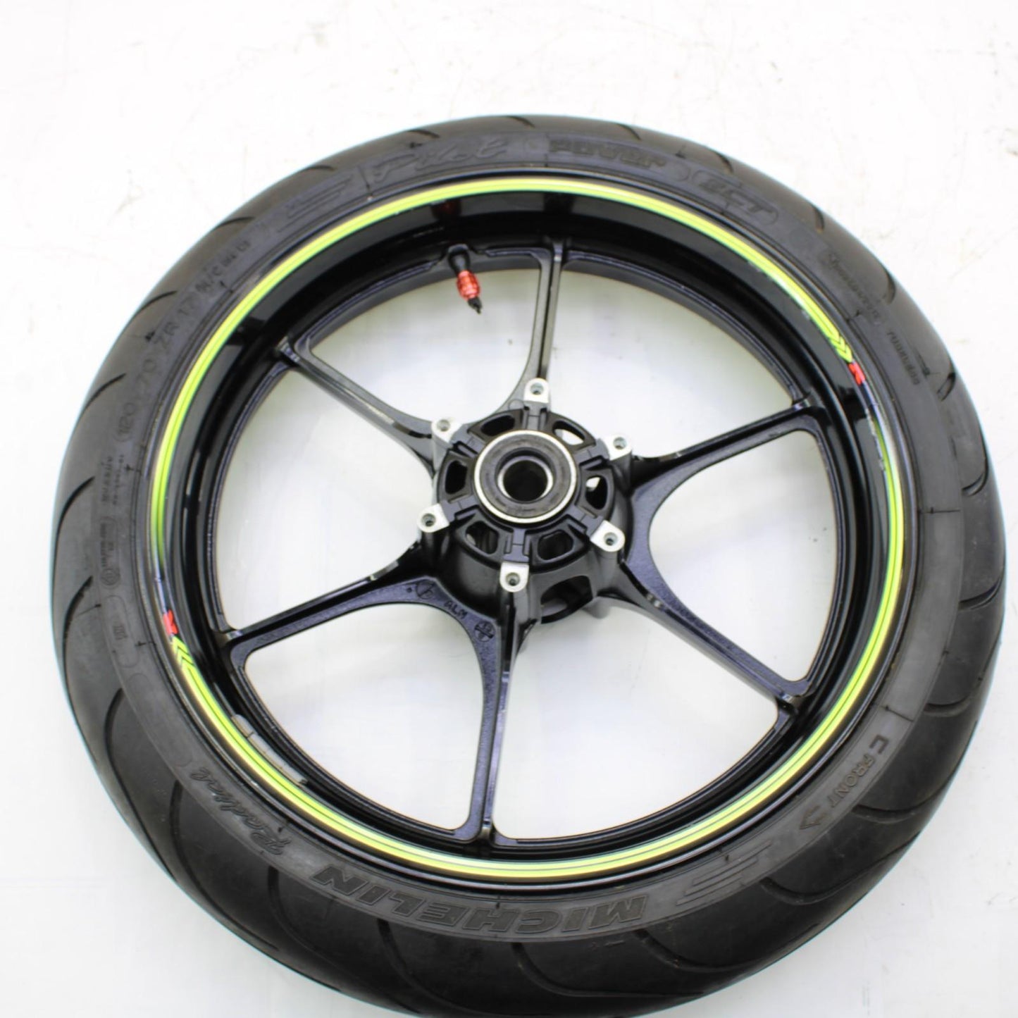 2017 - 2025 SUZUKI GSXR 1000 FRONT WHEEL RIM TIRE RUBBER BLACK STOCK STRAIGHT