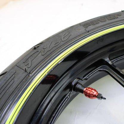 2017 - 2025 SUZUKI GSXR 1000 FRONT WHEEL RIM TIRE RUBBER BLACK STOCK STRAIGHT