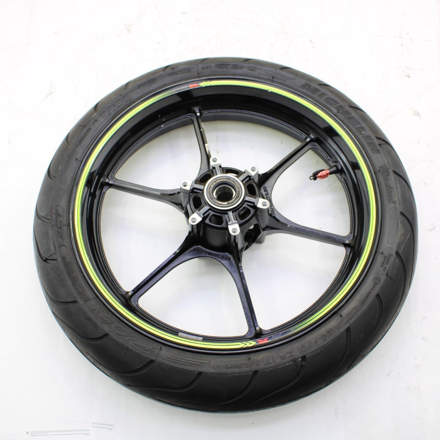 2017 - 2025 SUZUKI GSXR 1000 FRONT WHEEL RIM TIRE RUBBER BLACK STOCK STRAIGHT