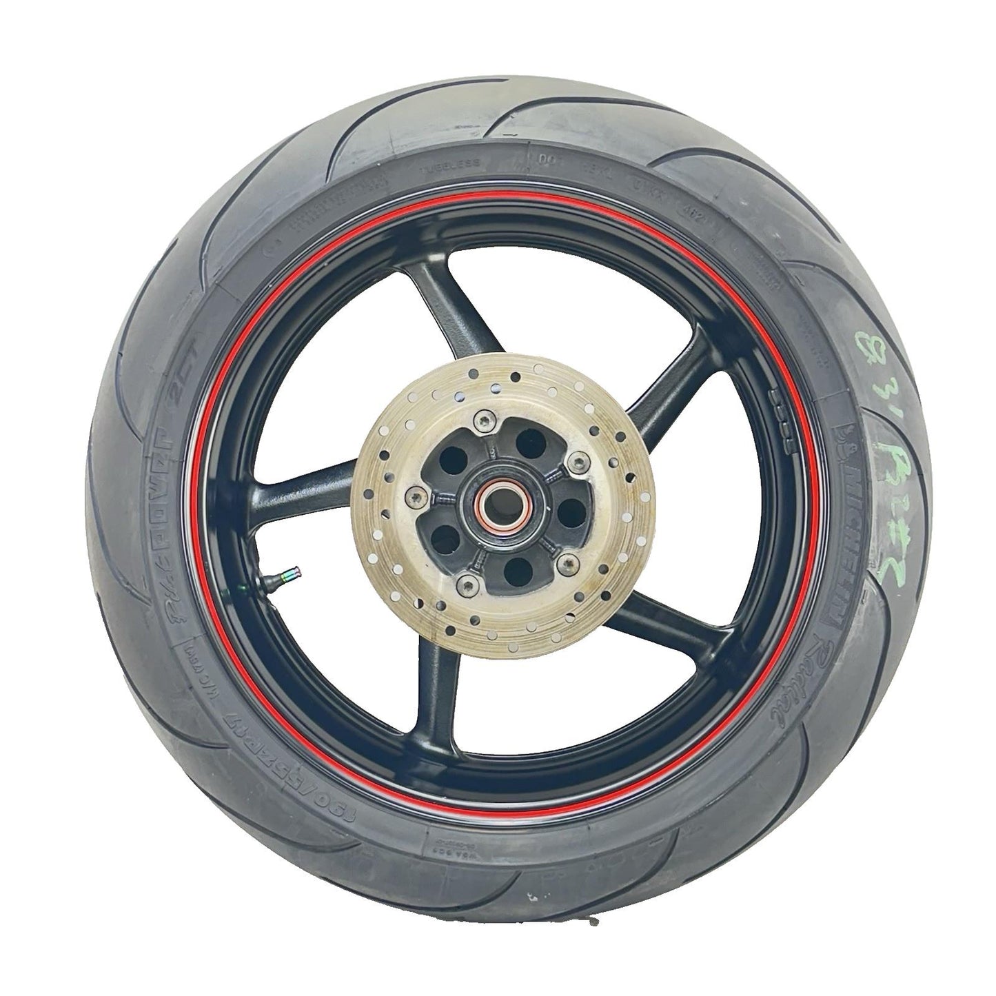 2009 - 2014 YAMAHA YZF R1 REAR WHEEL BACK BRAKE ROTOR DISC RIM TIRE RUBBER STOCK