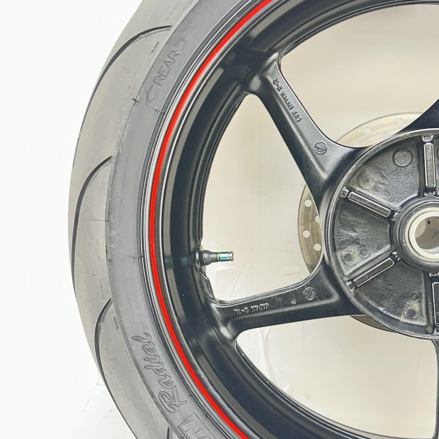 2009 - 2014 YAMAHA YZF R1 REAR WHEEL BACK BRAKE ROTOR DISC RIM TIRE RUBBER STOCK