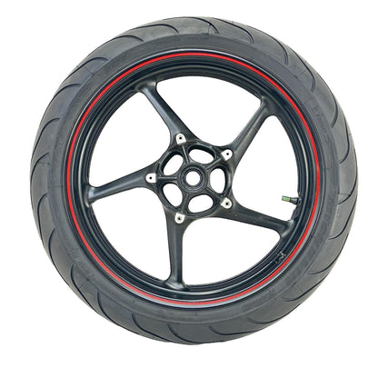 2009 - 2014 YAMAHA YZF R1 FRONT WHEEL RIM TIRE RUBBER BLACK RED STOCK