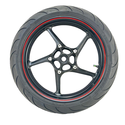 2009 - 2014 YAMAHA YZF R1 FRONT WHEEL RIM TIRE RUBBER BLACK RED STOCK