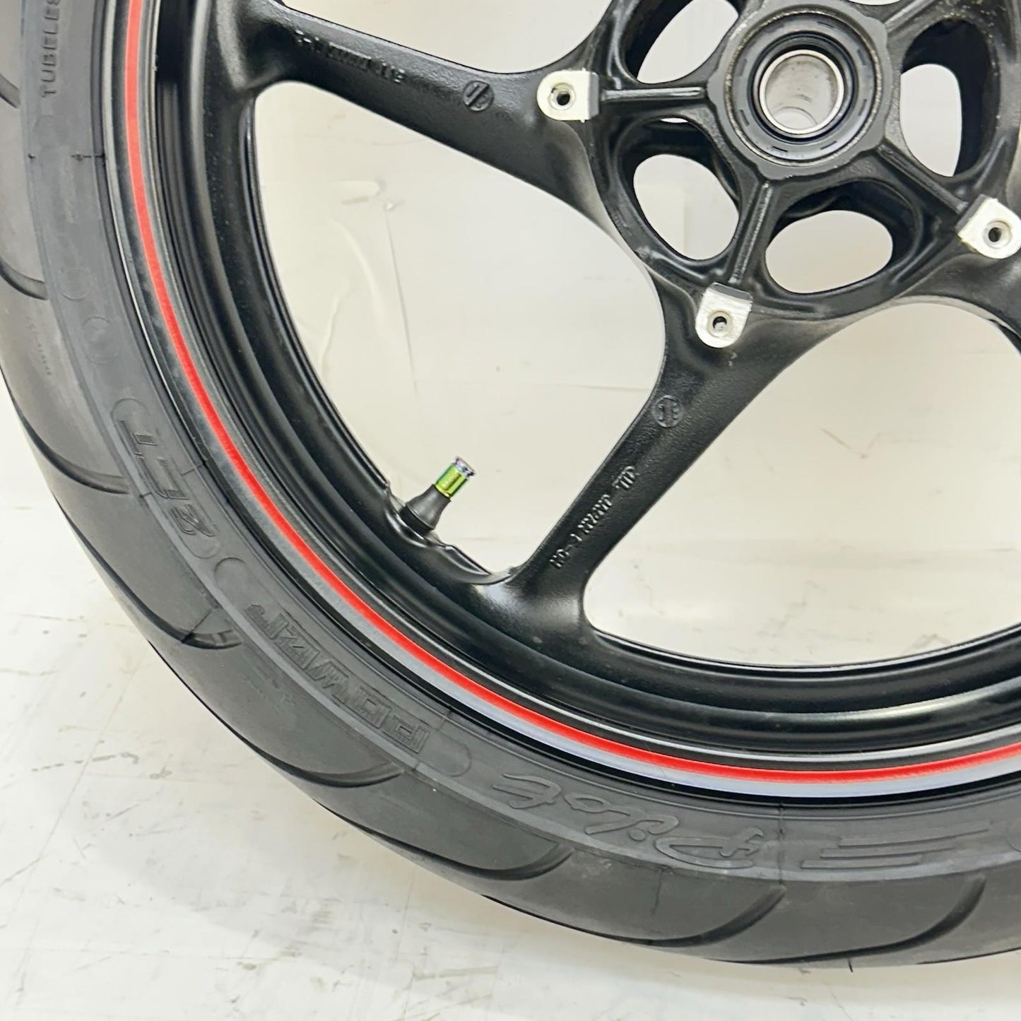 2009 - 2014 YAMAHA YZF R1 FRONT WHEEL RIM TIRE RUBBER BLACK RED STOCK