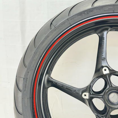 2009 - 2014 YAMAHA YZF R1 FRONT WHEEL RIM TIRE RUBBER BLACK RED STOCK