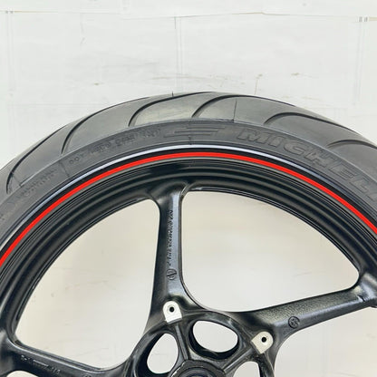 2009 - 2014 YAMAHA YZF R1 FRONT WHEEL RIM TIRE RUBBER BLACK RED STOCK