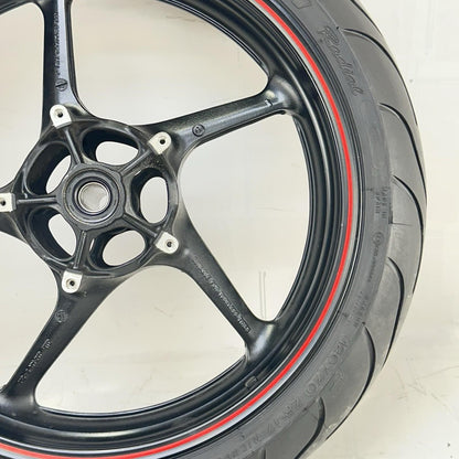 2009 - 2014 YAMAHA YZF R1 FRONT WHEEL RIM TIRE RUBBER BLACK RED STOCK