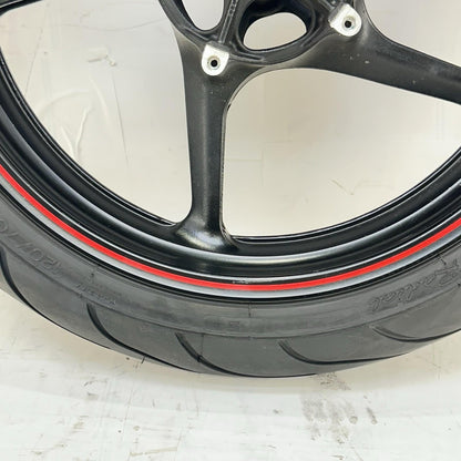 2009 - 2014 YAMAHA YZF R1 FRONT WHEEL RIM TIRE RUBBER BLACK RED STOCK