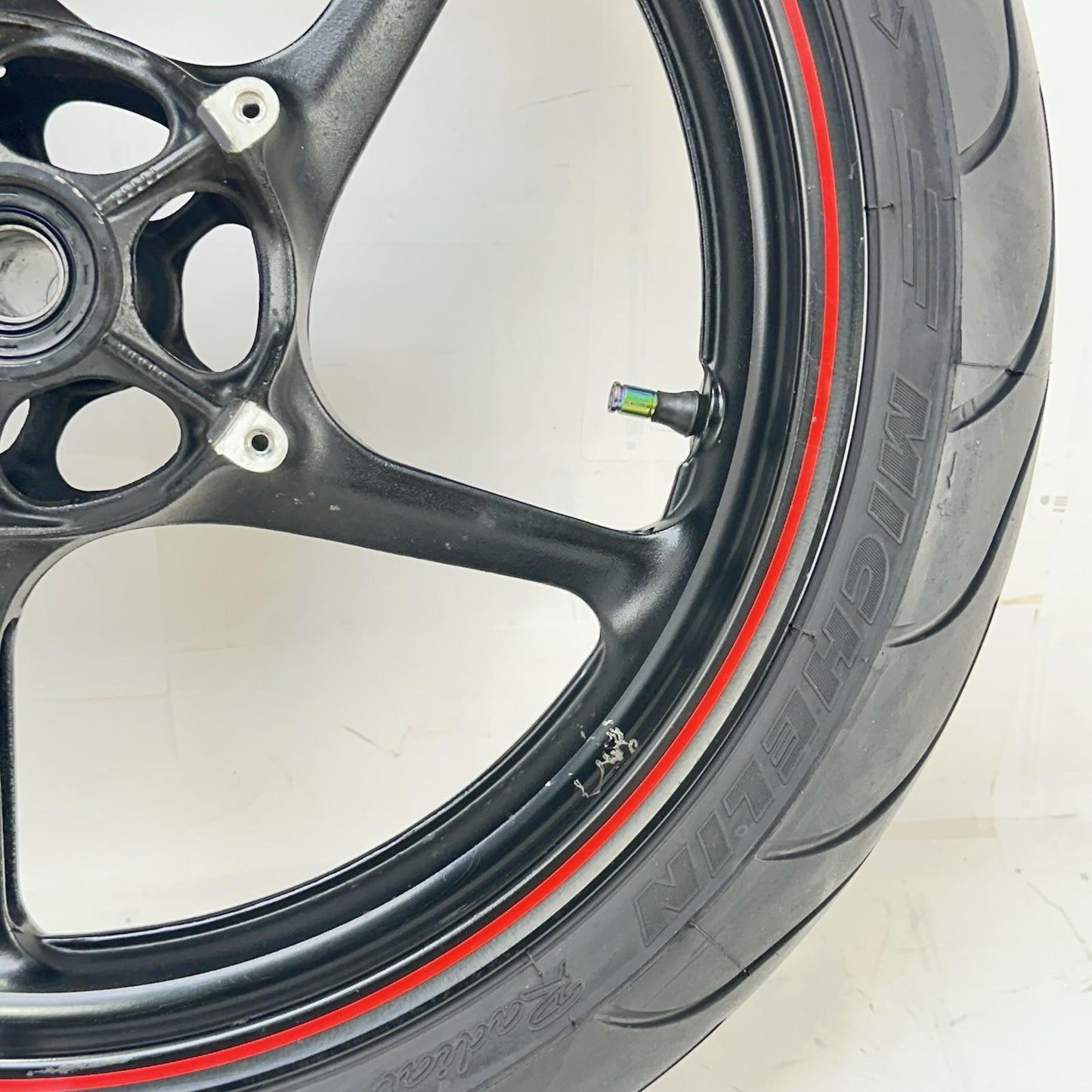 2009 - 2014 YAMAHA YZF R1 FRONT WHEEL RIM TIRE RUBBER BLACK RED STOCK
