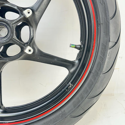 2009 - 2014 YAMAHA YZF R1 FRONT WHEEL RIM TIRE RUBBER BLACK RED STOCK