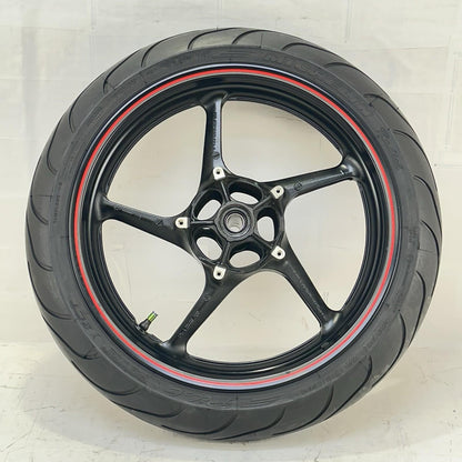 2009 - 2014 YAMAHA YZF R1 FRONT WHEEL RIM TIRE RUBBER BLACK RED STOCK