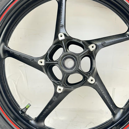 2009 - 2014 YAMAHA YZF R1 FRONT WHEEL RIM TIRE RUBBER BLACK RED STOCK