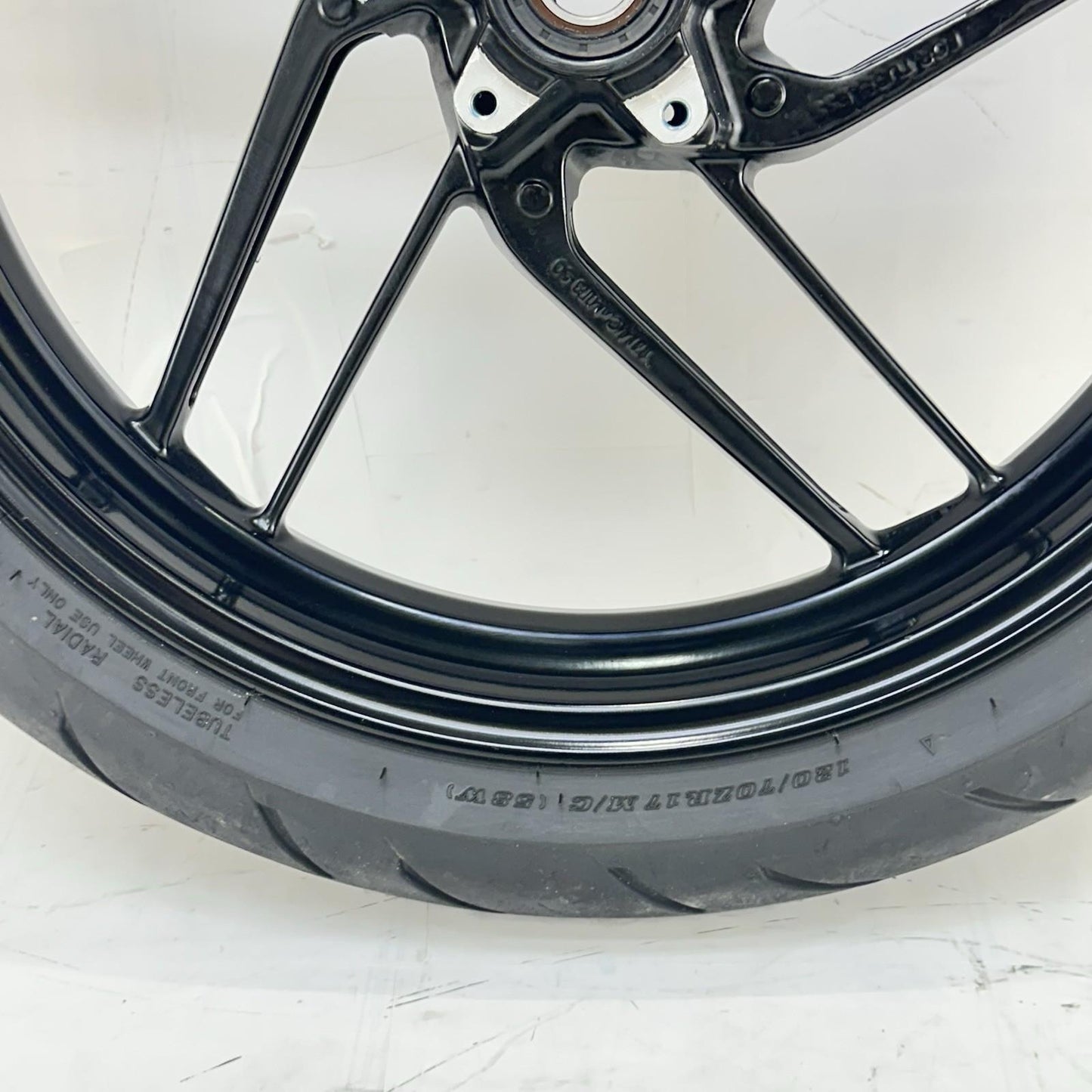 2016 - 2019 DUCATI PANIGALE 959 FRONT WHEEL RIM TIRE BLACK STOCK *DAMAGED*