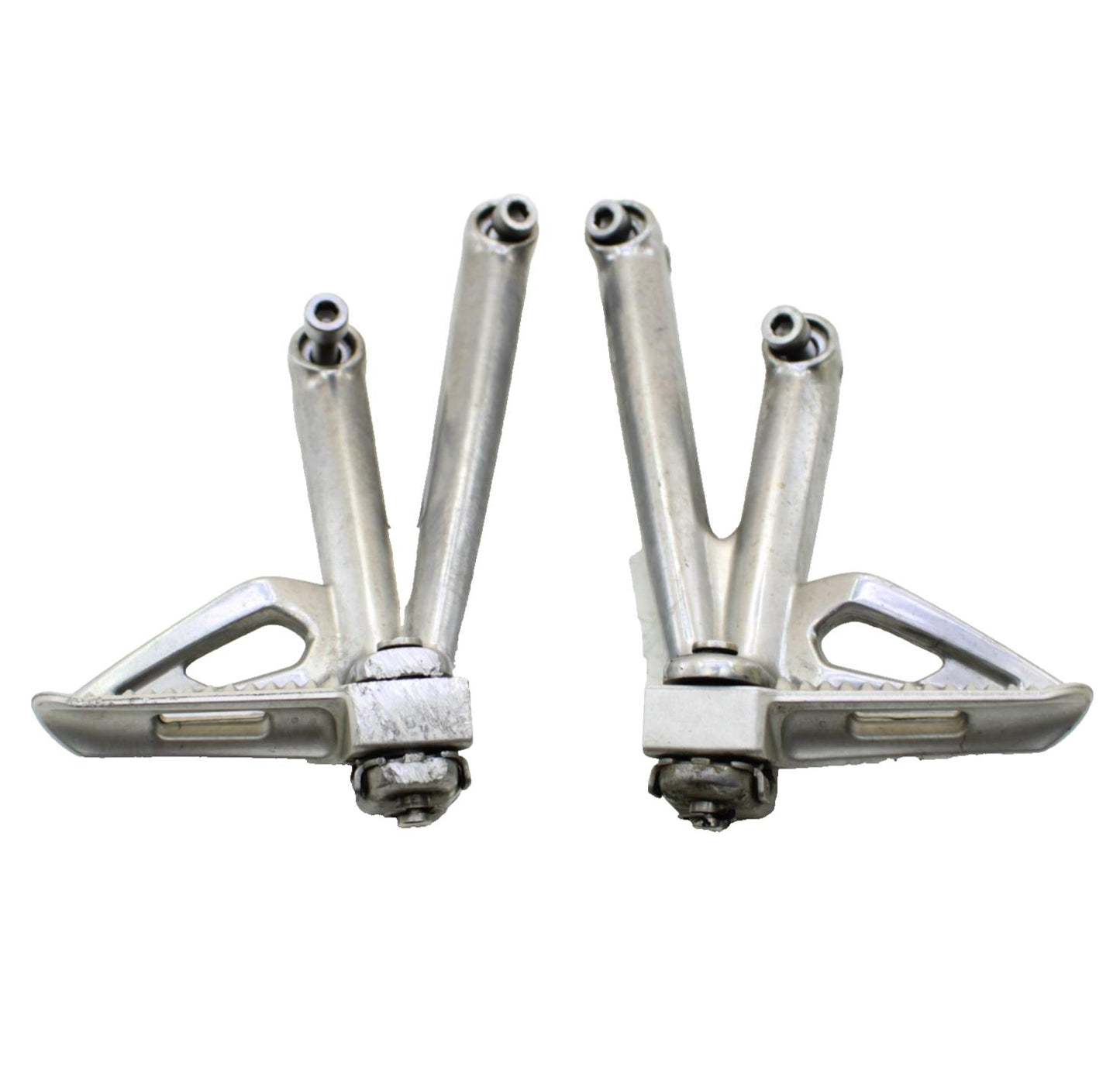 2009 - 2012 TRIUMPH DAYTONA 675 PASSENGER PEGS REAR FOOT PEGS SILVER Genuine