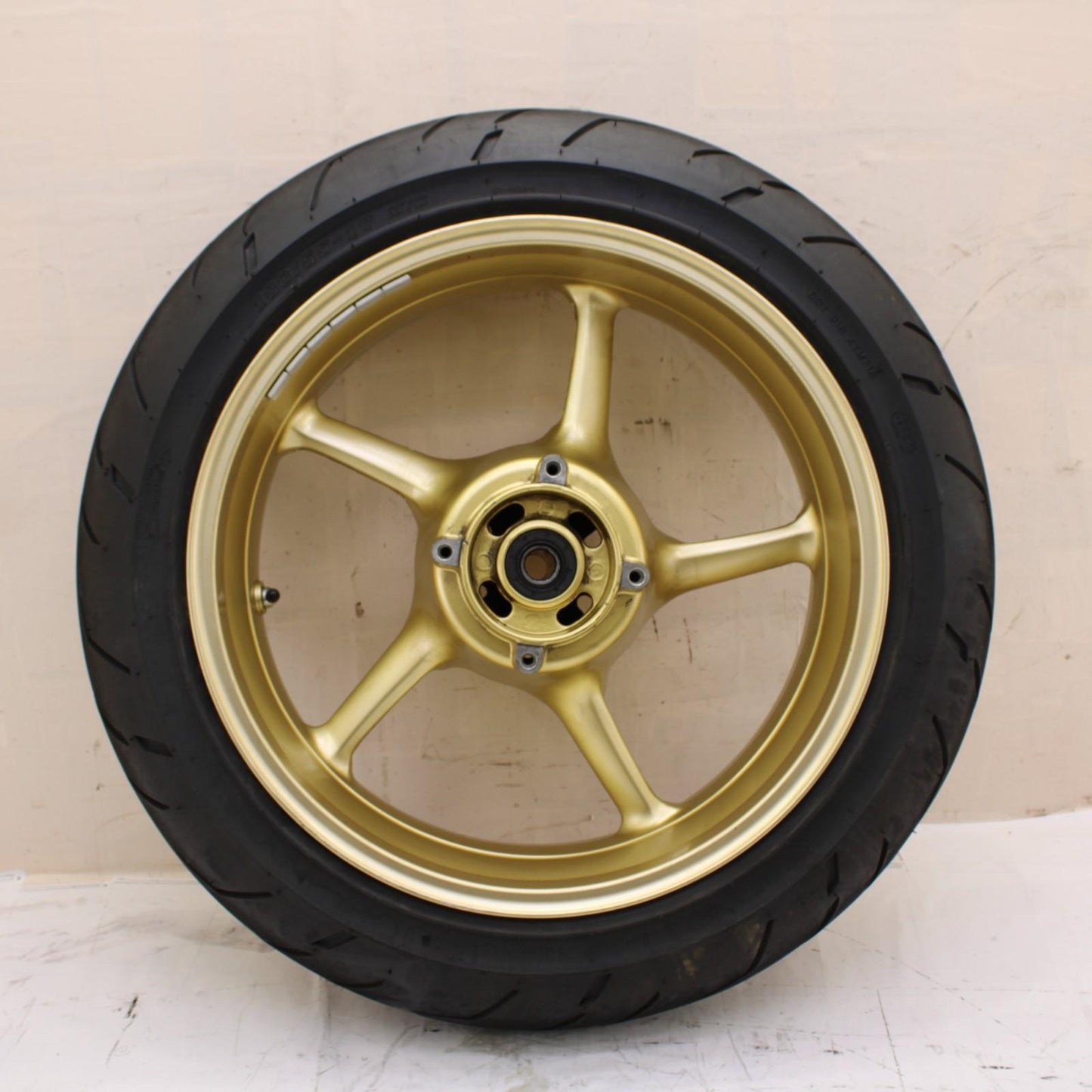 2009 - 2012 TRIUMPH DAYTONA 675 REAR WHEEL RIM TIRE STOCK STRAIGHT GOLD