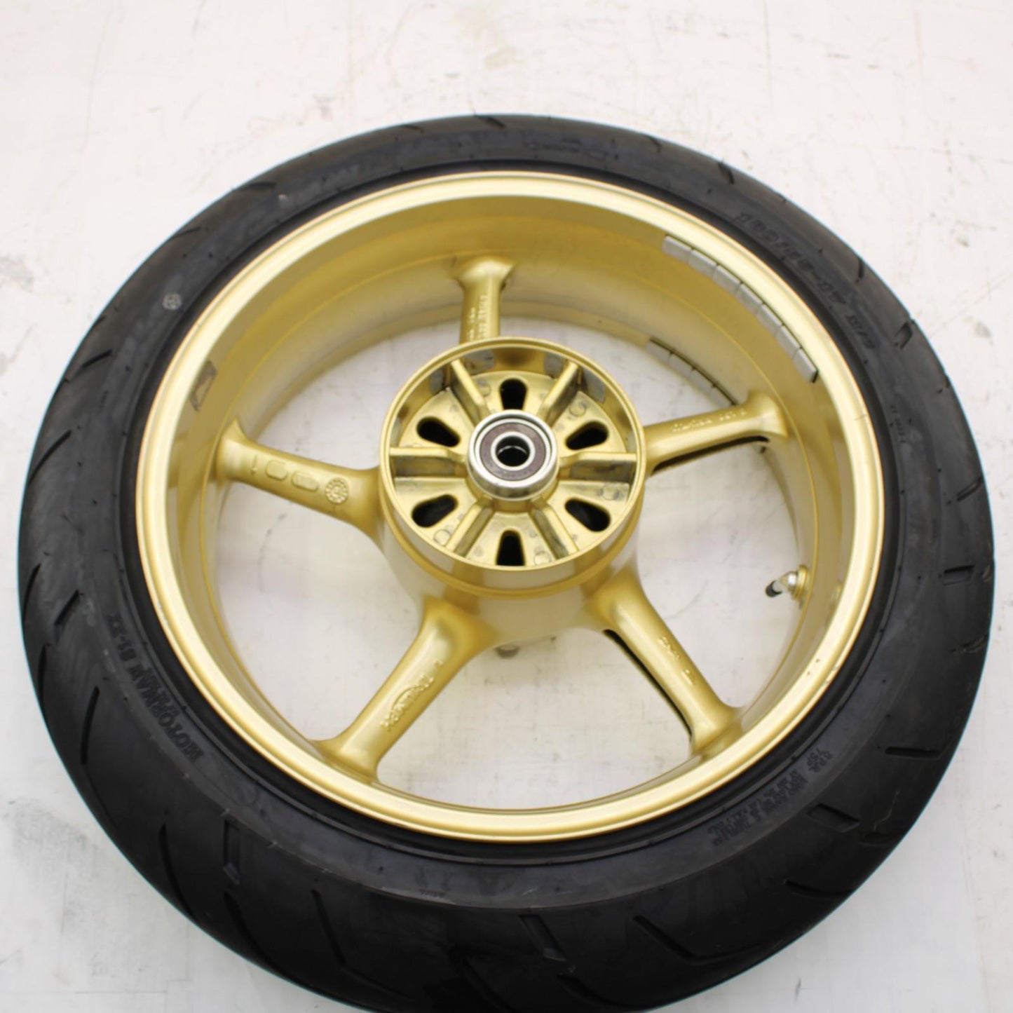 2009 - 2012 TRIUMPH DAYTONA 675 REAR WHEEL RIM TIRE STOCK STRAIGHT GOLD