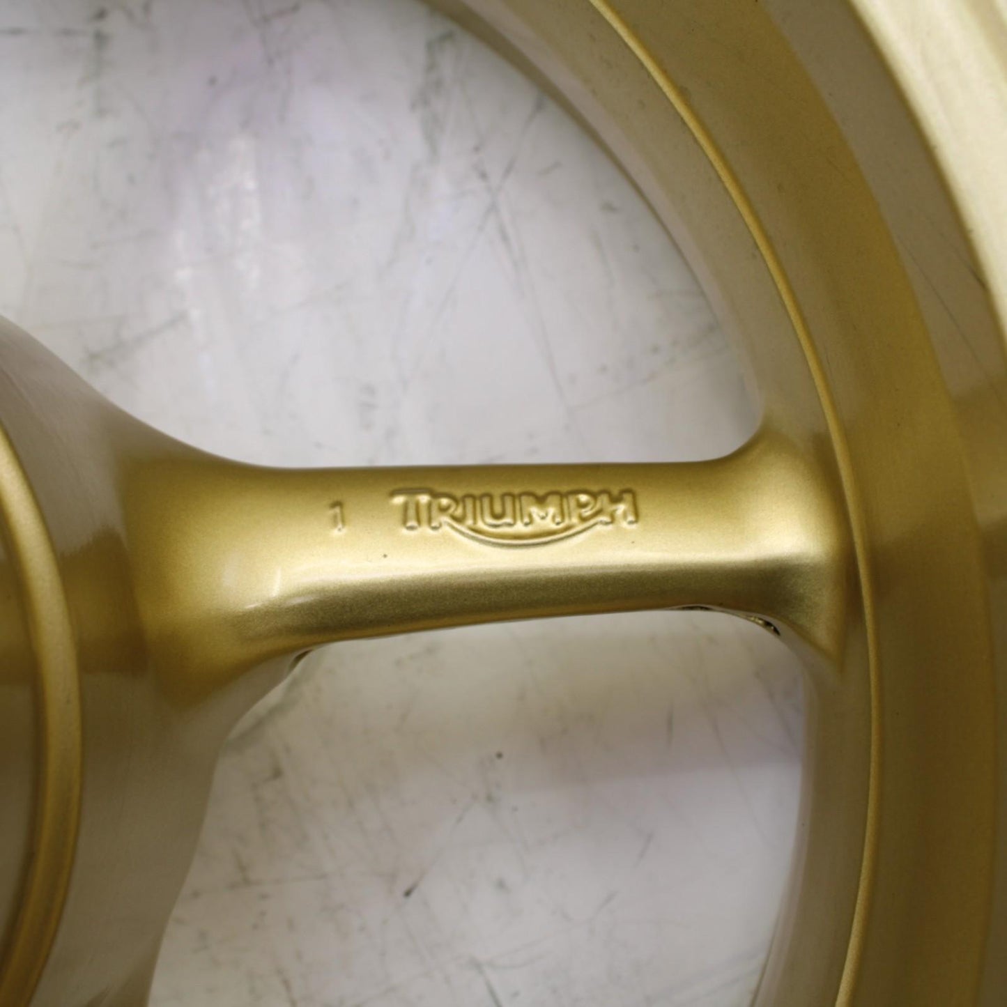 2009 - 2012 TRIUMPH DAYTONA 675 REAR WHEEL RIM TIRE STOCK STRAIGHT GOLD