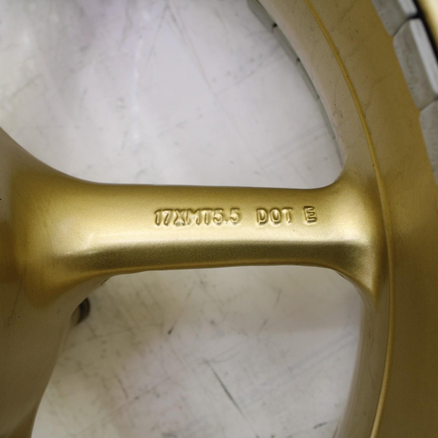 2009 - 2012 TRIUMPH DAYTONA 675 REAR WHEEL RIM TIRE STOCK STRAIGHT GOLD