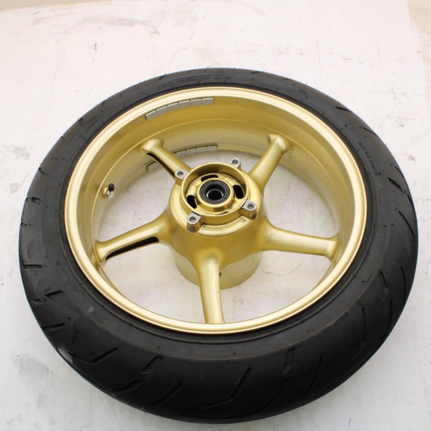 2009 - 2012 TRIUMPH DAYTONA 675 REAR WHEEL RIM TIRE STOCK STRAIGHT GOLD