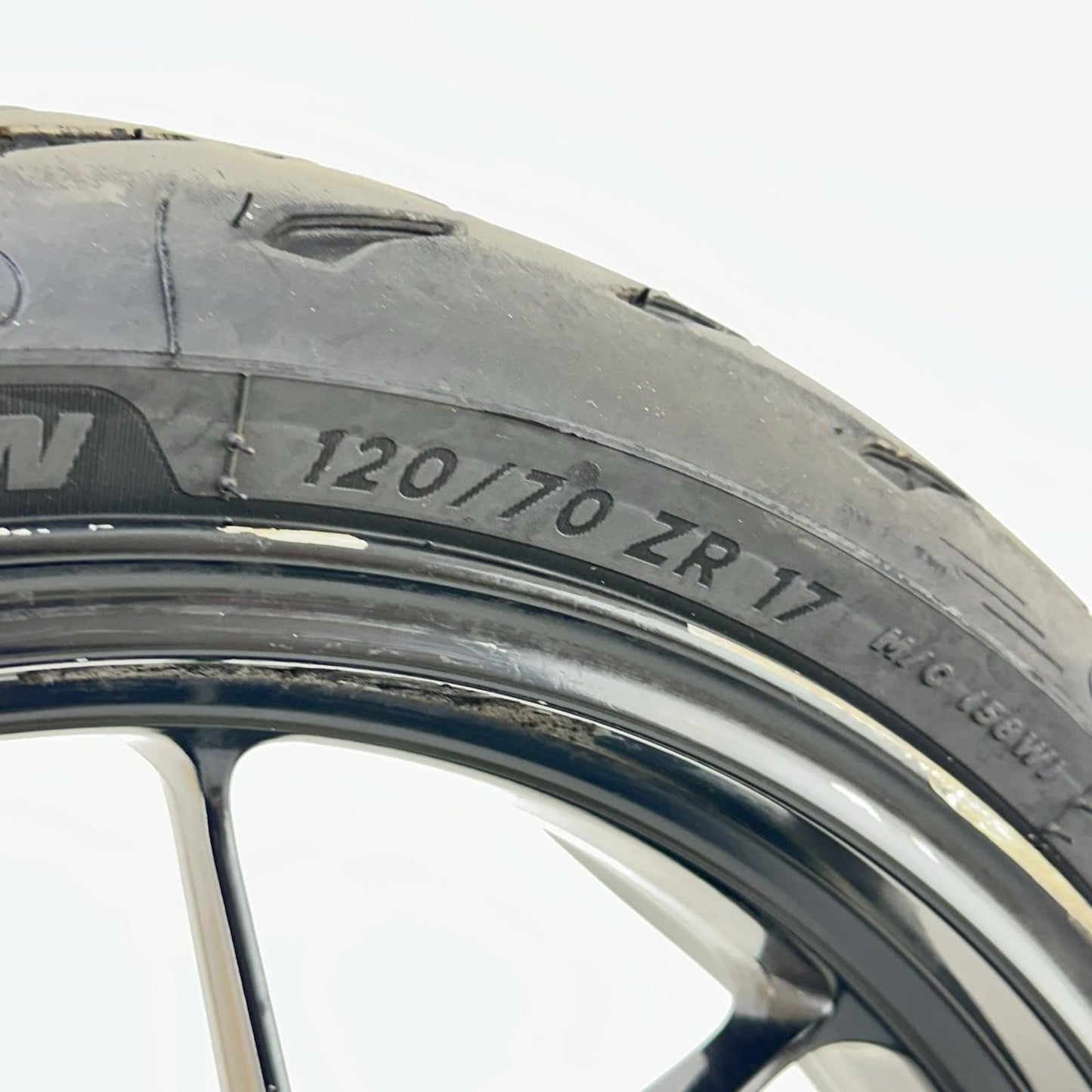 2017 - 2019 KTM 1290 SUPER DUKE R FRONT WHEEL RIM TIRE RUBBER BLACK *SCUFFED*