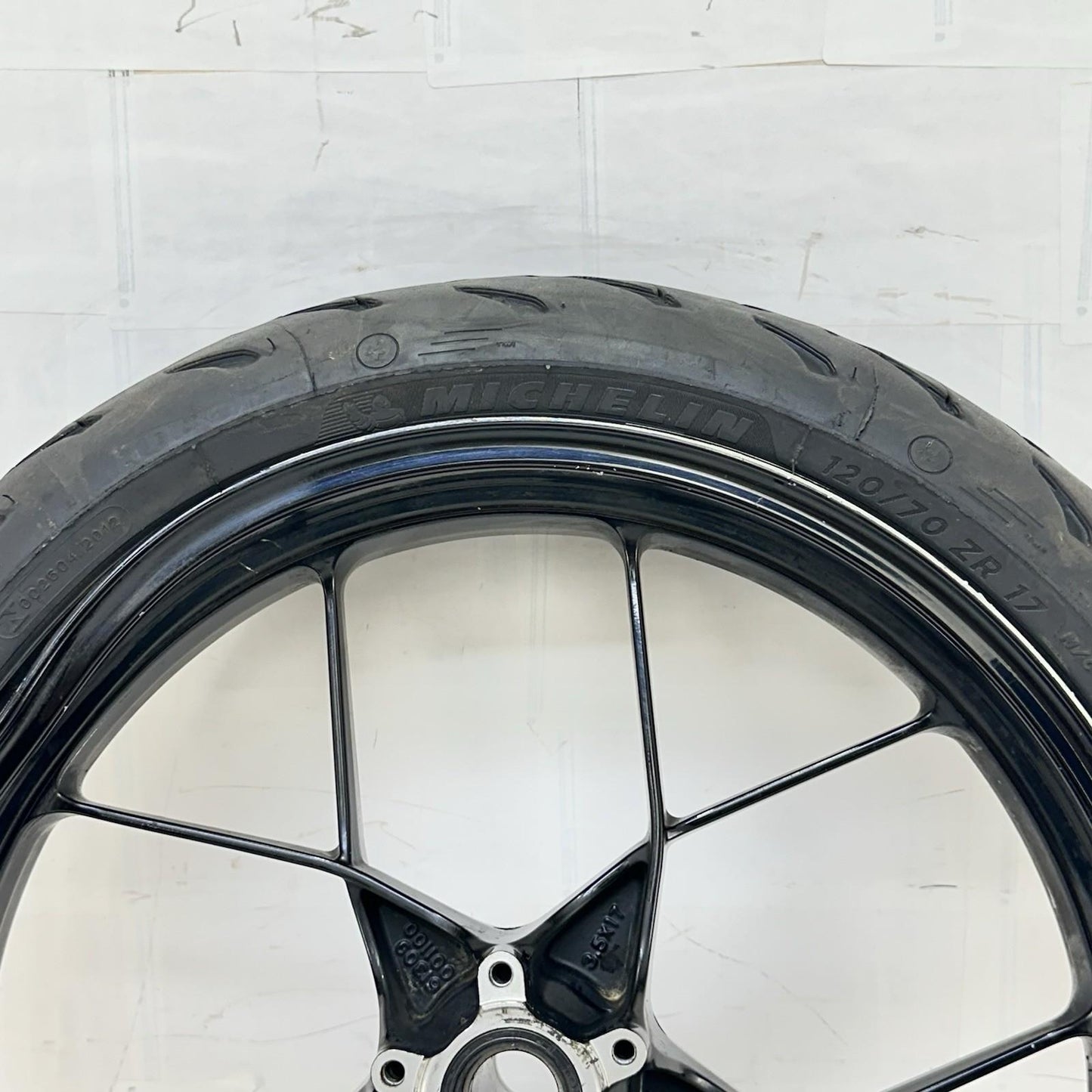 2017 - 2019 KTM 1290 SUPER DUKE R FRONT WHEEL RIM TIRE RUBBER BLACK *SCUFFED*