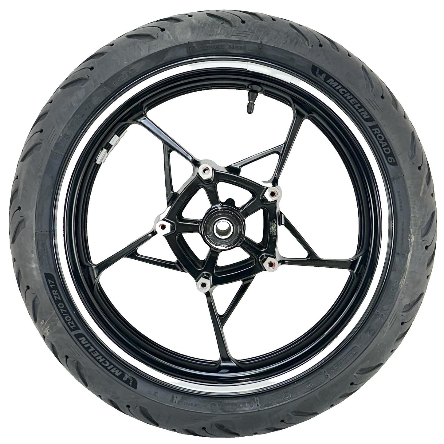 2017 - 2023 KAWASAKI NINJA EX650 FRONT WHEEL RIM TIRE RUBBER BLACK STOCK