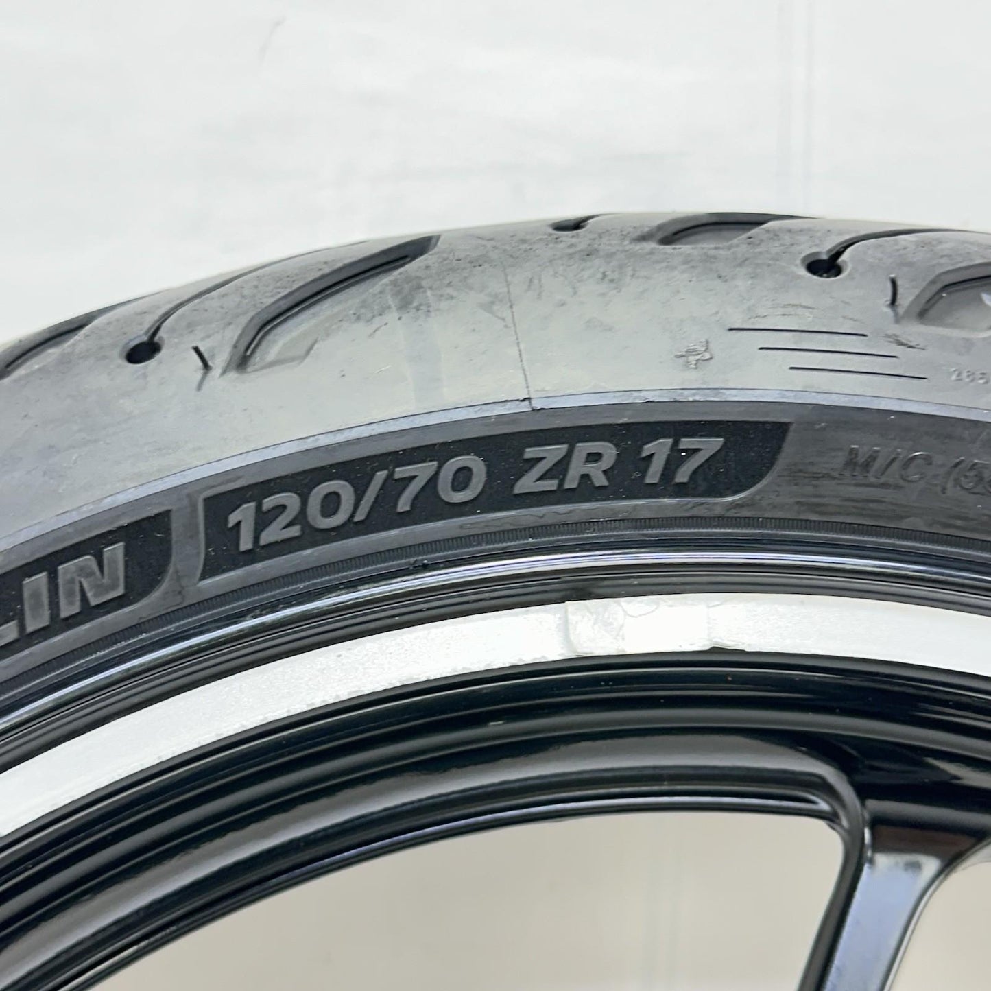 2017 - 2023 KAWASAKI NINJA EX650 FRONT WHEEL RIM TIRE RUBBER BLACK STOCK