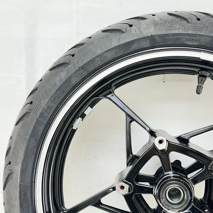 2017 - 2023 KAWASAKI NINJA EX650 FRONT WHEEL RIM TIRE RUBBER BLACK STOCK