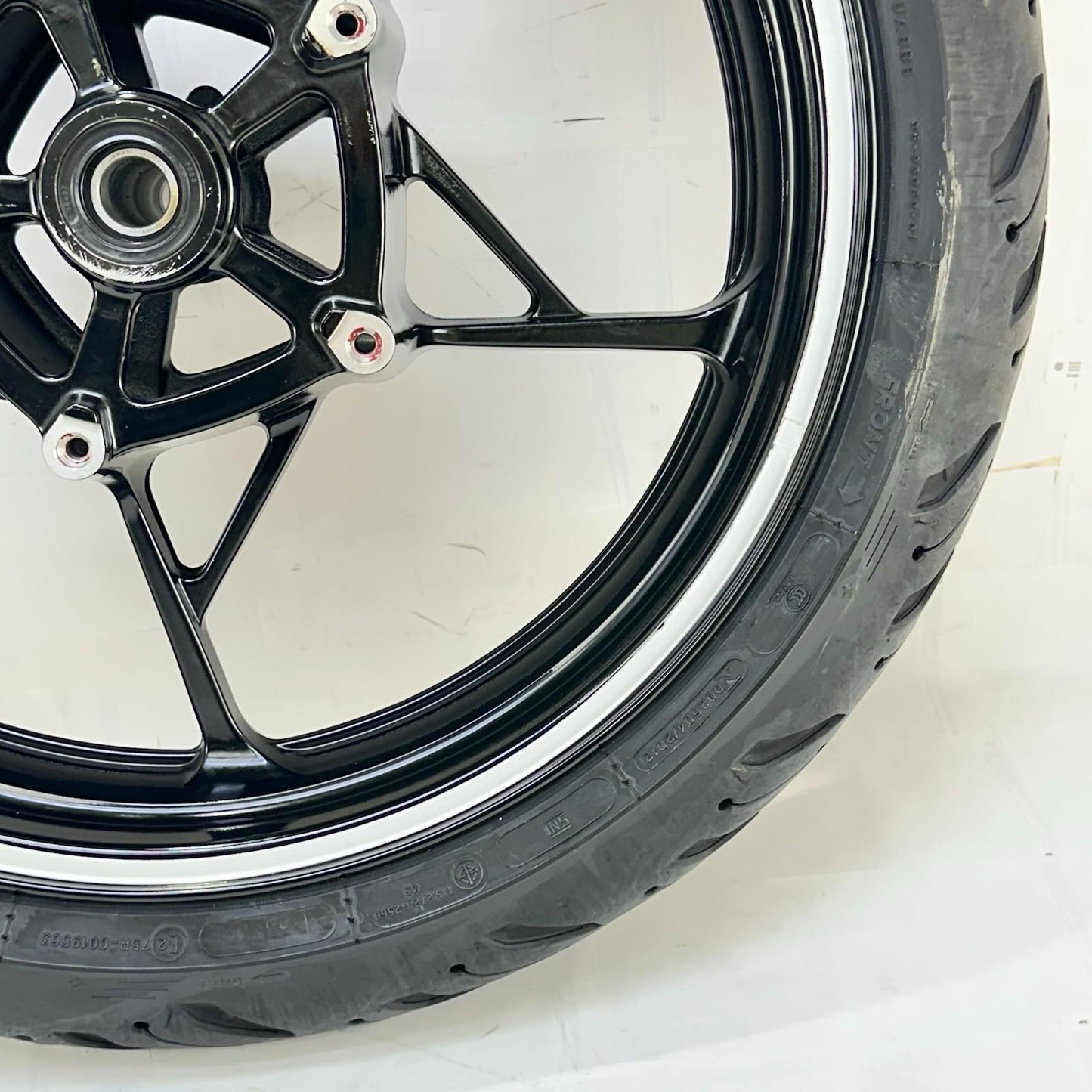 2017 - 2023 KAWASAKI NINJA EX650 FRONT WHEEL RIM TIRE RUBBER BLACK STOCK