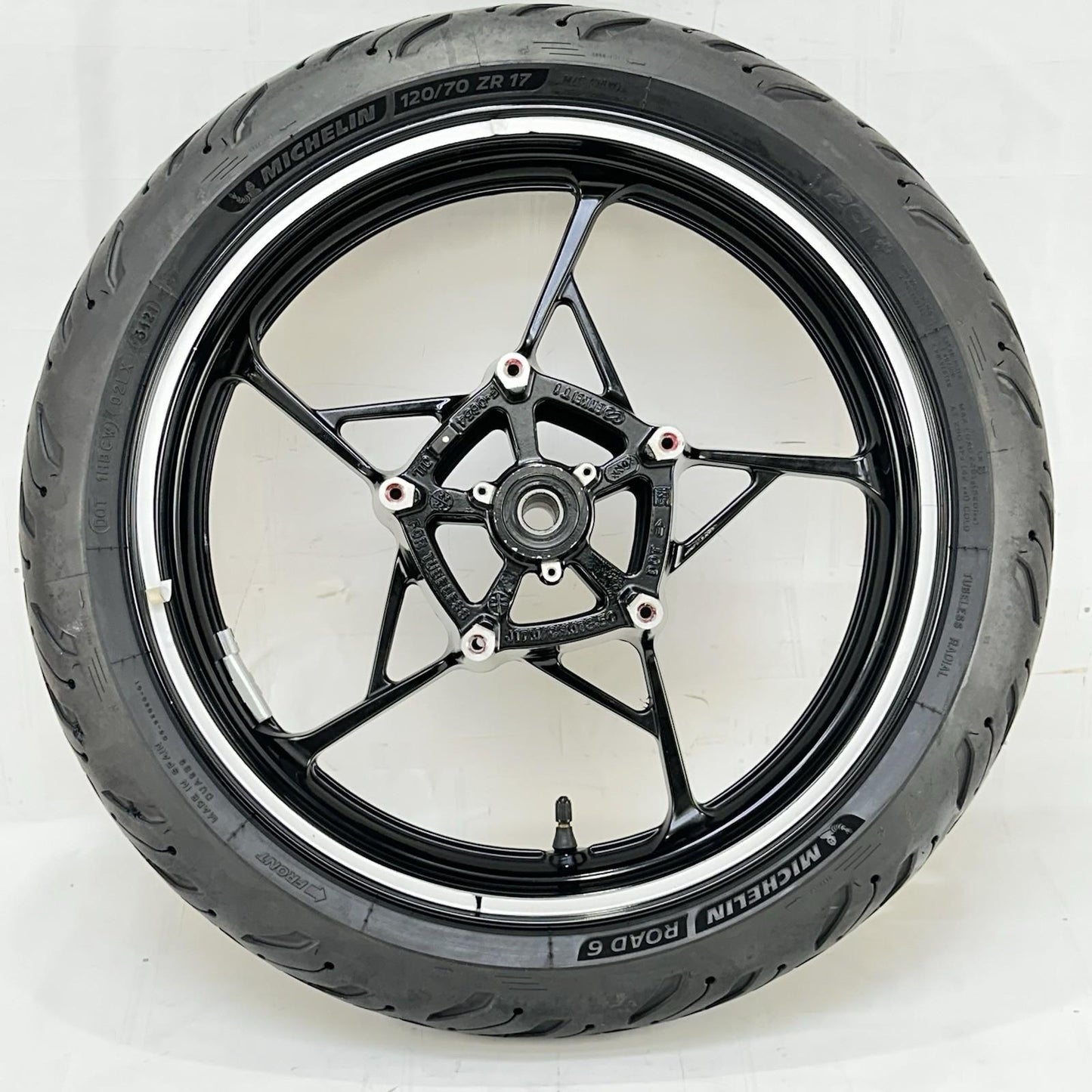 2017 - 2023 KAWASAKI NINJA EX650 FRONT WHEEL RIM TIRE RUBBER BLACK STOCK