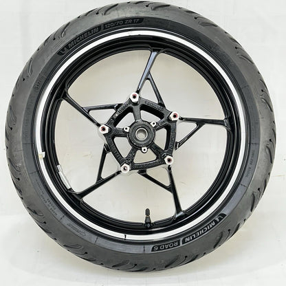 2017 - 2023 KAWASAKI NINJA EX650 FRONT WHEEL RIM TIRE RUBBER BLACK STOCK