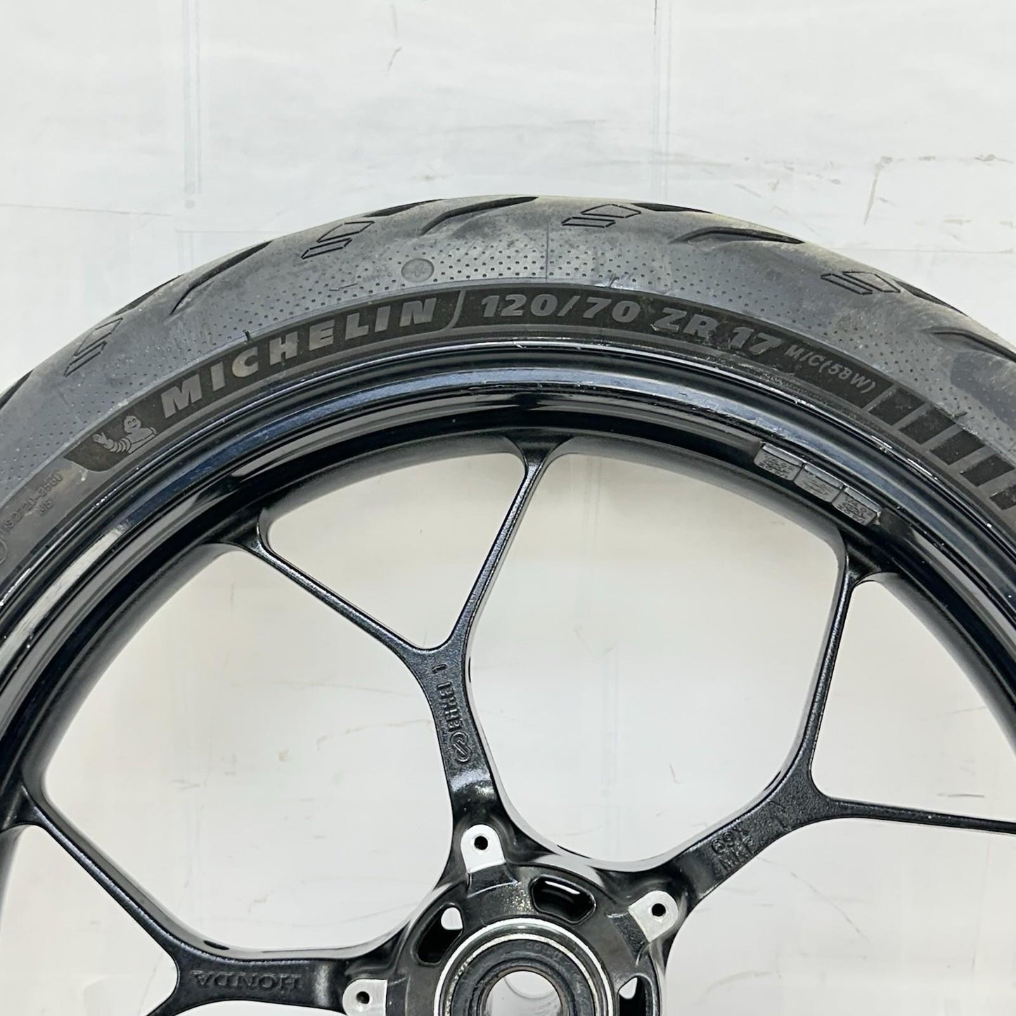 2017 - 2019 HONDA CBR1000RR FRONT WHEEL RIM TIRE RUBBER BLACK STOCK OEM