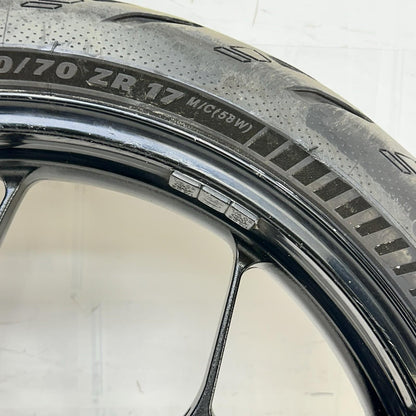 2017 - 2019 HONDA CBR1000RR FRONT WHEEL RIM TIRE RUBBER BLACK STOCK OEM