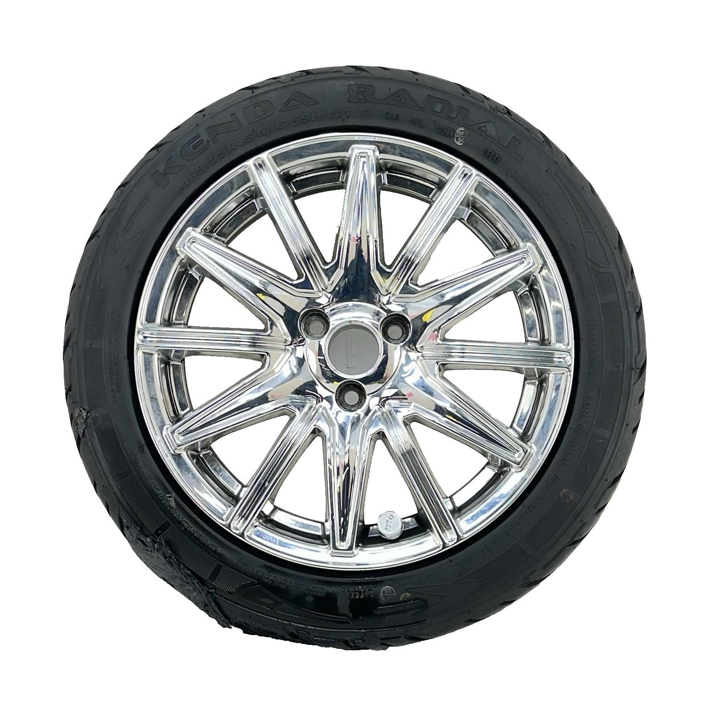 2016 CAN-AM SPYDER RT FRONT WHEEL RIM TIRE RUBBER SILVER CHROME STOCK