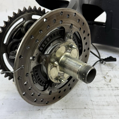 2008 - 2013 DUCATI 848 SUPERBIKE SWINGARM ARM BRAKE ROTOR SPROCKET AXLE LOT REAR