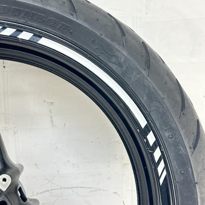 2007 - 2012 HONDA CBR600RR FRONT WHEEL RIM TIRE BLACK STOCK
