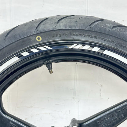 2007 - 2012 HONDA CBR600RR FRONT WHEEL RIM TIRE BLACK STOCK