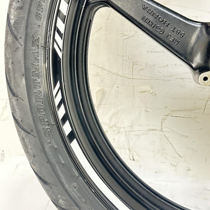 2007 - 2012 HONDA CBR600RR FRONT WHEEL RIM TIRE BLACK STOCK