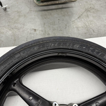 2008 - 2011 HONDA CBR1000RR FRONT WHEEL RIM W TIRE STRAIGHT STOCK *STRAIGHT*