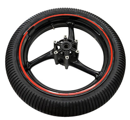2011 - 2026 SUZUKI GSX600 GSXR750 FRONT WHEEL RIM TIRE RUBBER STRAIGHT BLACK