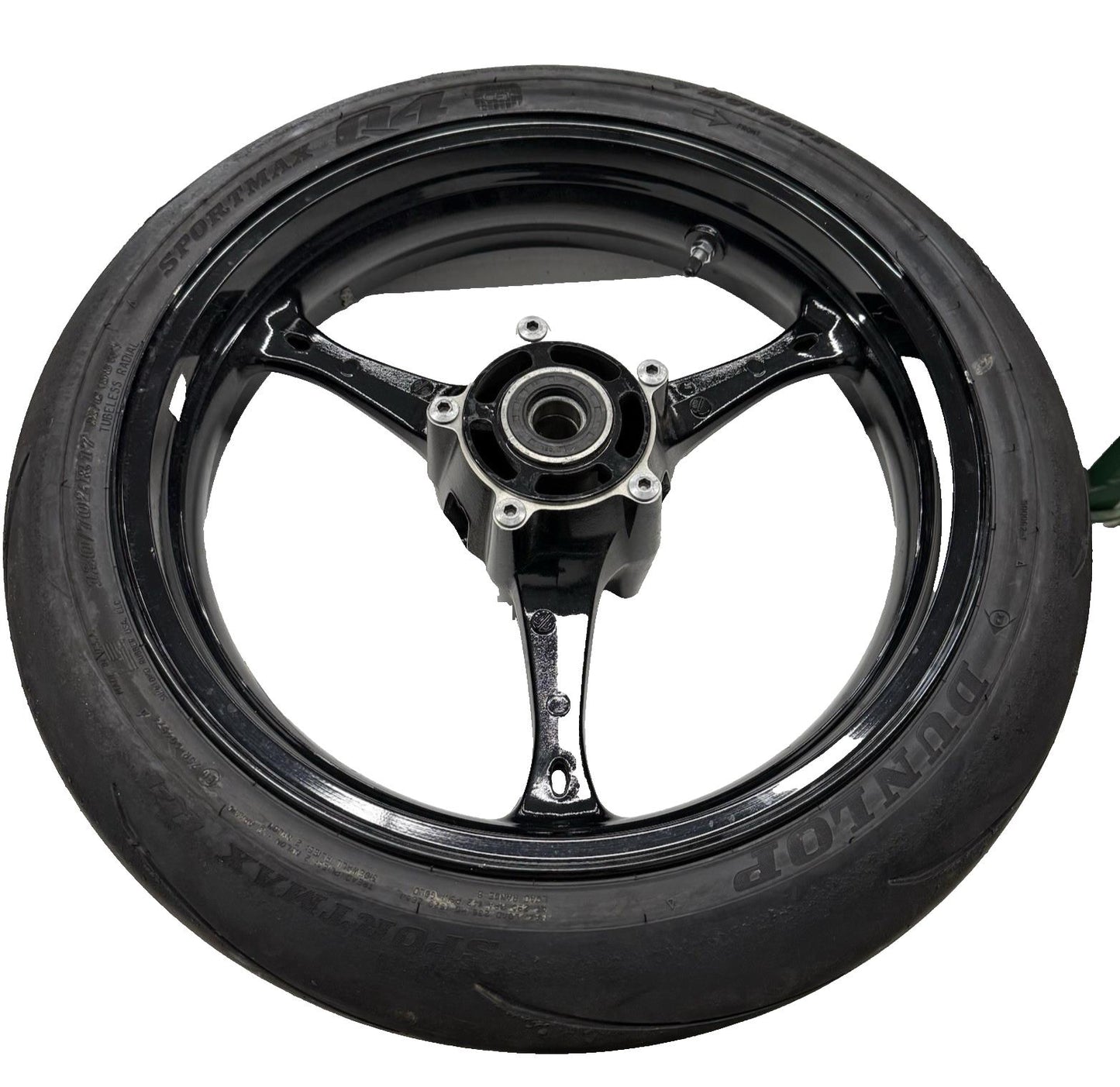 2006 2007 SUZUKI GSXR600 GSXR750 FRONT WHEEL BLACK STRAIGHT DUNLOP TIRE