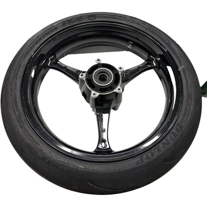 2006 2007 SUZUKI GSXR600 GSXR750 FRONT WHEEL BLACK STRAIGHT DUNLOP TIRE