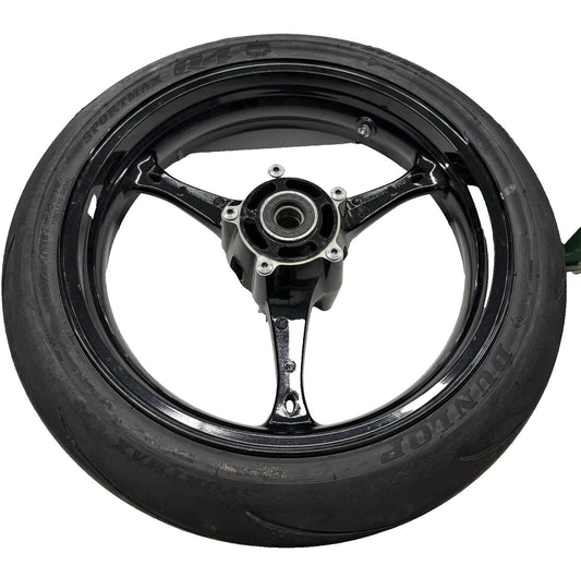 2006 2007 SUZUKI GSXR600 GSXR750 FRONT WHEEL BLACK STRAIGHT DUNLOP TIRE