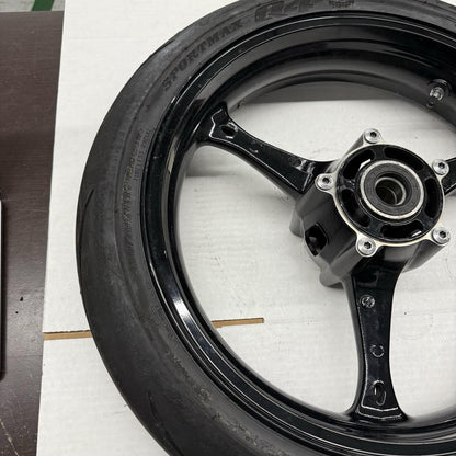 2006 2007 SUZUKI GSXR600 GSXR750 FRONT WHEEL BLACK STRAIGHT DUNLOP TIRE