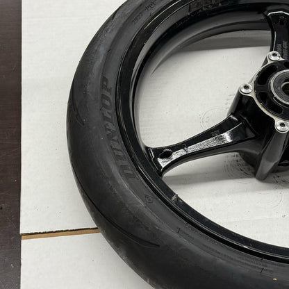 2006 2007 SUZUKI GSXR600 GSXR750 FRONT WHEEL BLACK STRAIGHT DUNLOP TIRE