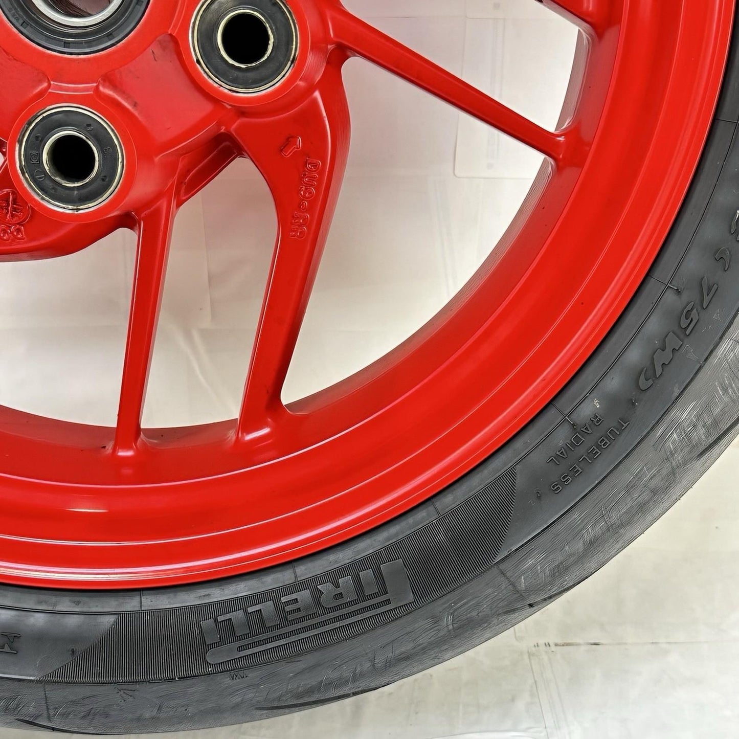 2016 - 2019 DUCATI PANIGALE 959 REAR WHEEL BACK RIM TIRE RUBBER RED STOCK OEM