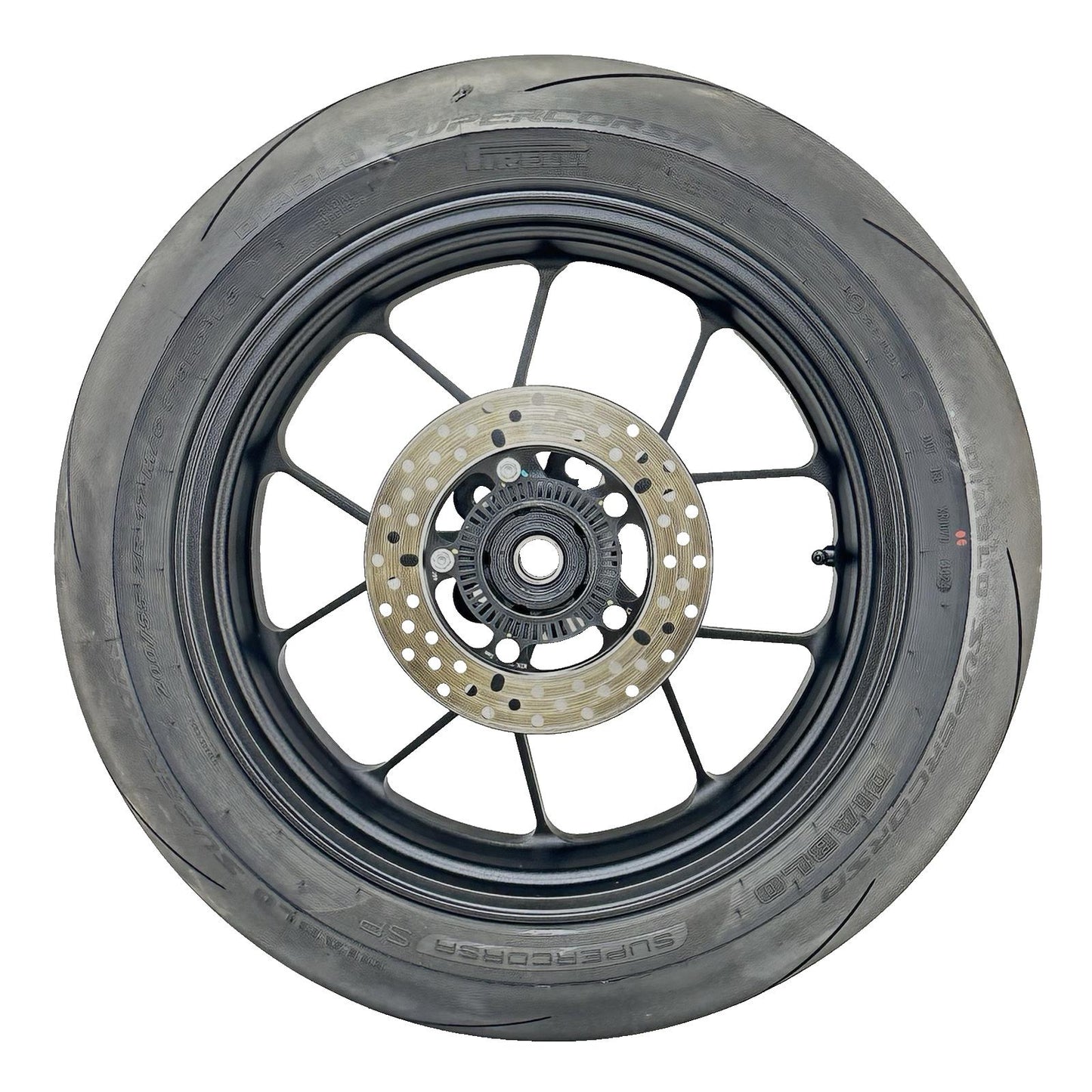 2021 - 2026 APRILIA RSV4 REAR WHEEL BACK BRAKE ROTOR RIM TIRE RUBBER BLACK