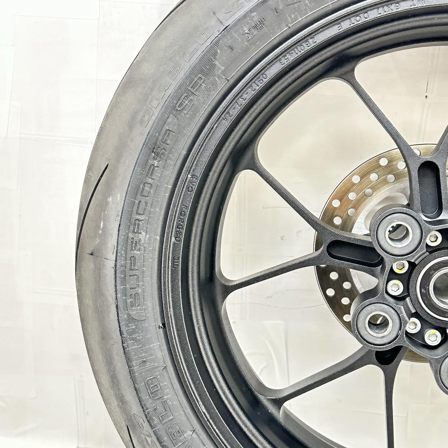 2021 - 2026 APRILIA RSV4 REAR WHEEL BACK BRAKE ROTOR RIM TIRE RUBBER BLACK