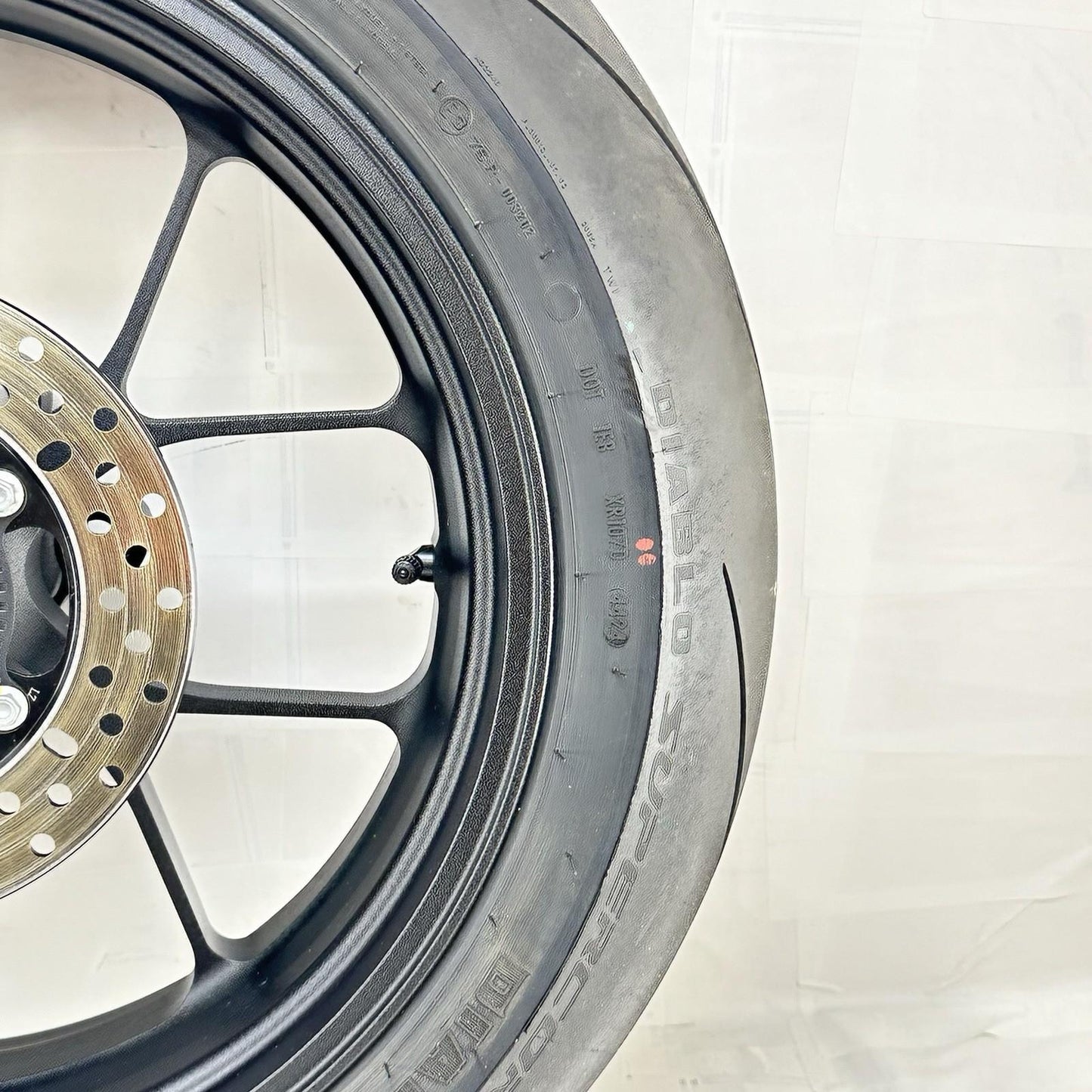 2021 - 2026 APRILIA RSV4 REAR WHEEL BACK BRAKE ROTOR RIM TIRE RUBBER BLACK