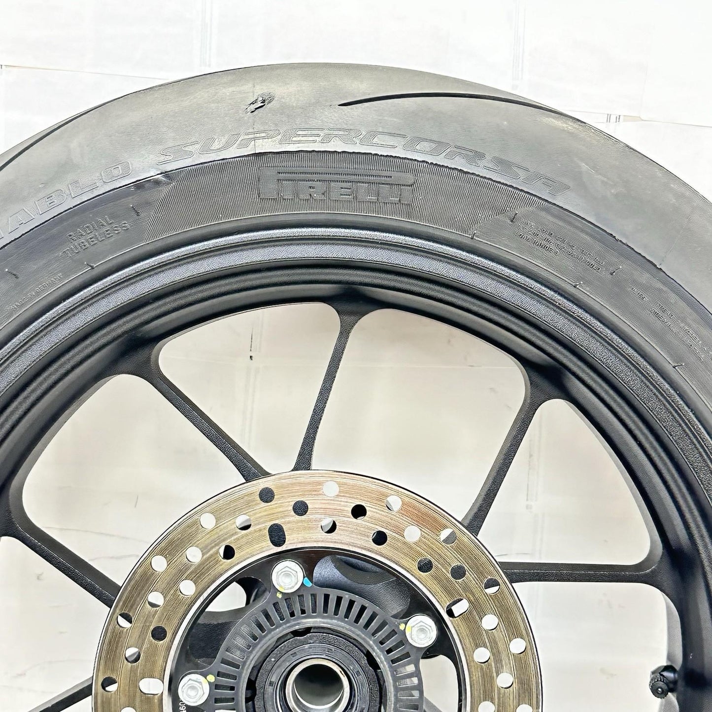 2021 - 2026 APRILIA RSV4 REAR WHEEL BACK BRAKE ROTOR RIM TIRE RUBBER BLACK